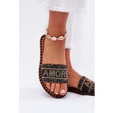 Boto Ladies Flat Heeled Slippers With Decoration Black Dorfedi | Shoptok.si