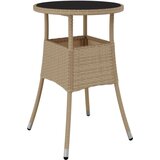  Vrtni stol Ø 60 x 75 cm od kaljenog stakla i poliratana bež | shoptok.hr