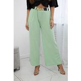 Kesi Viscose trousers with wide legs mint cene