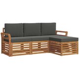  Set vanjskih sofa 4 kom. Prirodna i antracit Bijela 193,5 x 122,5 x 73 cm | shoptok.hr
