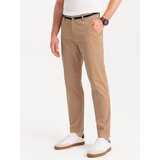 Ombre Men's chino pants with decorative waistband - sand | Shoptok.si