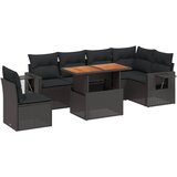 Maison Chic Seti vrtnega pohištva - Vrtna garnitura - Vrtni pohištvo set 7-delna z blazinami črn poli ratan, (21801308) | Shoptok.si