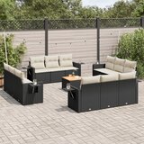  13-dijelni set vrtnih sofa s jastucima poliratan crni | shoptok.hr