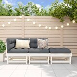 Maison Chic Seti vrtnega pohištva - Vrtna garnitura - Vrtni pohištvo set 3-delna bela trdna borovina, (21810303) | Shoptok.si