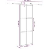 vidaXL Klizna vrata s priborom 76 x 205 cm kaljeno staklo i aluminij | shoptok.hr