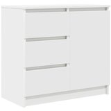 vidaXL Komoda s predalom bela 71x35x65 cm inženirski les, (21830625) | Shoptok.si