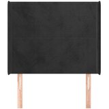  Uzglavlje s ušima crno 93x16x118/128 cm baršunasto | shoptok.hr