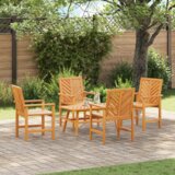 vidaXL 4-delna vrtna lounge garnitura iz trdnega akacijevega lesa | Shoptok.si