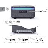 Gembird DAC-SPKBT-QC15-BK Digitalni sat+alarm sa bezicnim punjenjem telefona 15W i zvucnikom, FM, BT | Eponuda.com