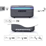 DAC-SPKBT-QC15-BK Digitalni sat+alarm sa bezicnim punjenjem telefona 15W i zvucnikom, FM, BT