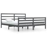 Furnova Posteljni okvir siv iz trdne borovine 200x200 cm, (21935220) | Shoptok.si