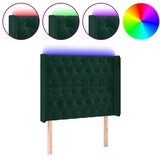  LED uzglavlje tamnozeleno 103x16x118/128 cm baršunasto | shoptok.hr