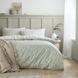 Bianca Bijela/zelena posteljina za bračni krevet od pamučnog perkala 200x200 cm Scallop Floral – | shoptok.hr