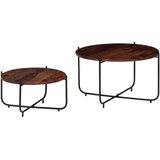 vidaXL 2-dijelni set stolića za kavu od masivnog drva šišama 60x35 cm | shoptok.hr