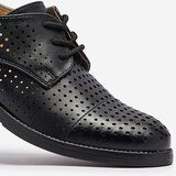 Resti Openwork black women's eco leather half shoes Azedvo- Footwear | Shoptok.si