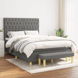 The Living Store Box spring posteljni z vzmetnico temno siv 140x190 cm blago - Box Spring Postelja, (21516462) Cene