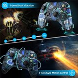 EasySMX brezžični switch pro krmilnik za nintendo switch/lite/oled z 4 programabilnimi gumbi - modra odprta embalaža | Shoptok.si