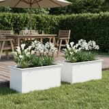  Vrtna posuda za sadnju s LED svjetlom 2 kom. Bijela - Bijela 50 x 80 x 48 cm 2 | shoptok.hr
