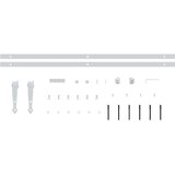 Mini set za klizna vrata ormarića ugljični čelik bijeli 200 cm | shoptok.hr