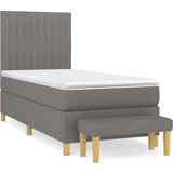  Krevet s oprugama i madracem tamnosivi 100 x 200 cm od tkanine | shoptok.hr