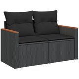  7-dijelni set vrtnih sofa od poliratana s jastucima crni | shoptok.hr