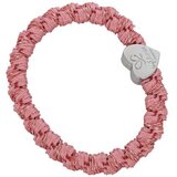 By Eloise London Woven Silver Heart Flamingo Pink elastika za lase | Shoptok.si
