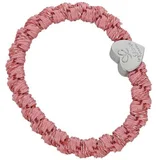 Woven Silver Heart Flamingo Pink elastika za lase