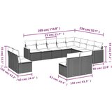  12-dijelni set vrtnih sofa od poliratana s jastucima bež | shoptok.hr