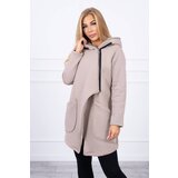 Kesi Insulated sweatshirt with asymmetrical zipper beige Cene