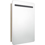  LED kupaonski ormarić s ogledalom bijeli i hrast 60x11x80 cm | shoptok.hr