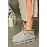 Fox Shoes R612018402 Gray Suede Women's Boots with Pile Inner Ankle Boots Cene