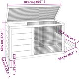  Kavez za zečeve sivi 103 x 44 x 69,5 cm od masivne borovine | Eponuda.com