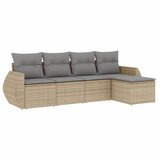 Maison Chic Seti vrtnega pohištva - Vrtna garnitura - Vrtni pohištvo set 5-delna z blazinami bež poli ratan, (21819908) | Shoptok.si