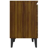  Noćni ormarić s metalnim nogama boja smeđeg hrasta 40x30x50 cm | shoptok.hr
