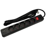 Gembird SPG5-B-10(3G1.5)**produzni kabl sa zastitom i 5 uticnica, 5V/3.1A USB-A+C 16A/3500W 3m Black | ePonuda.com