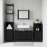  Set ormarića za kupaonicu 3 kom. Crni hrast 40 x 36 x 181 cm - Crni hrast Ormarić ispod sudopera (3 vrata) + viseći ormarić + ku | shoptok.hr