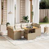 vidaXL 7-dijelni set vrtnih sofa od poliratana s jastucima bež | shoptok.hr