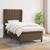 The Living Store Box spring postelja z vzmetnico temno rjava 100x200 cm blago - Box Spring Postelja, (21516497) Cene