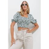 Trend Alacati Stili ženska bluza kratkih rukava ALC-X11651, brod izrez, šarena | Eponuda.com