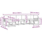  Set vanjskih sofa 7 kom. Bijela i bež Poliester Smeđa 306 x 128,5 x 73 cm | shoptok.hr