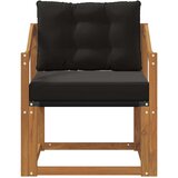  2 Komad Set vanjskih sofa Čvrsto drvo akacije i Textilene - Prirodna i crno Nagnuto | shoptok.hr