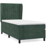 vidaXL Box spring postelja z vzmetnico temno zelen 90x190 cm žamet, (20898680) Cene