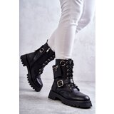 Kesi Leather Boots On Flat Heels Black Marlis | shoptok.hr
