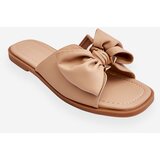 EVENTO PE1 Women's Leather Slippers With Bow Beige Becky | shoptok.hr