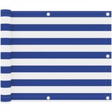 vidaXL Balkonsko platno belo in modro 75x600 cm oksford blago Cene