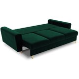 Cosmopolitan Design Zelena žametna raztegljiva sedežna garnitura s prostorom za shranjevanje 235 cm Kyoto – | Shoptok.si