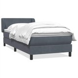 Box spring krevet s madracem tamnosivi 90x220 cm baršunasti | shoptok.hr