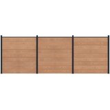 PANEL ograde 3 pcs WPC i aluminij Smeđa | shoptok.hr