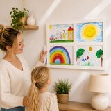 Wallxpert ram za dečije crteže 4LRG-65 sa 4 polja, 65 x 47 cm, beli Cene