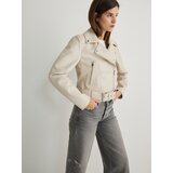 Reserved biker jakna iz umetnega usnja - ebenovina | Shoptok.si